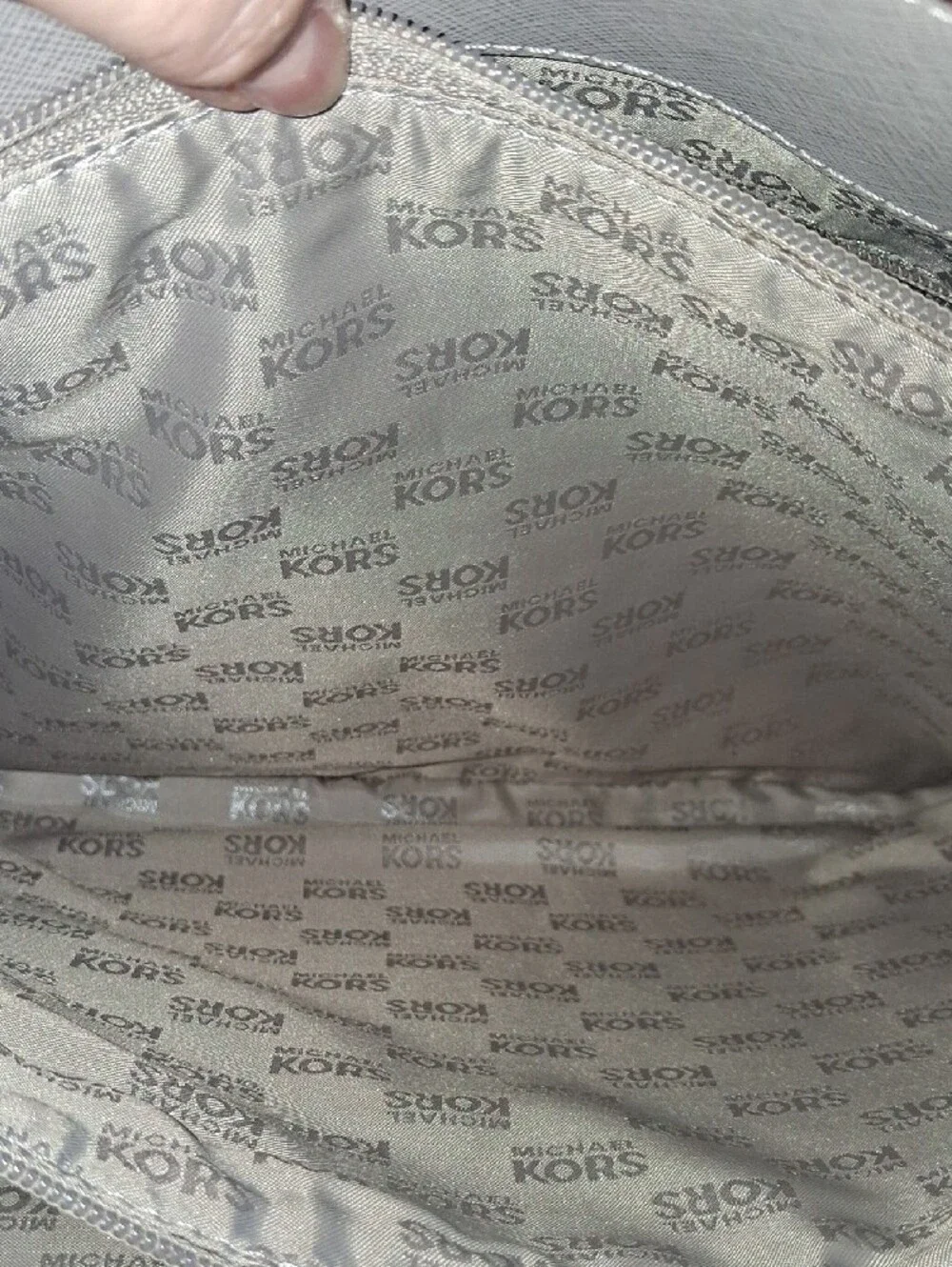 Michael Kors Gray Tote with Metallic Front Pocket